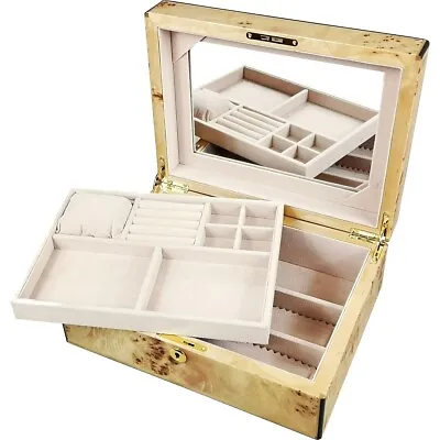Large Maple Burl Wood Jewellery Box With Tray By Hiilwood • $404.64