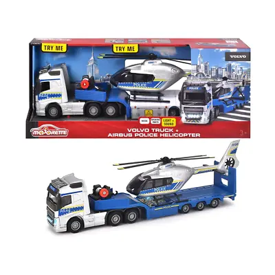 Majorette Collectible Volvo FH16 Police Truck With Helicopter 35cm Ages 3+ • $53.10