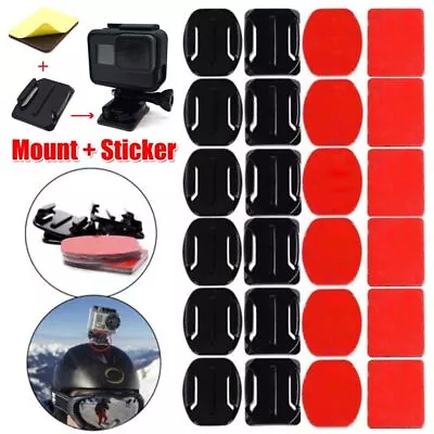 Flat Curved Mounts Pad Adhesive Sticker Holder For GoPro Hero Xiaomi Yi 4K • $6.73