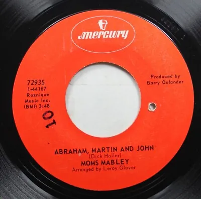 Soul 45 Abraham Martin And John - Moms Mabley / Sunny On Mercury • $5