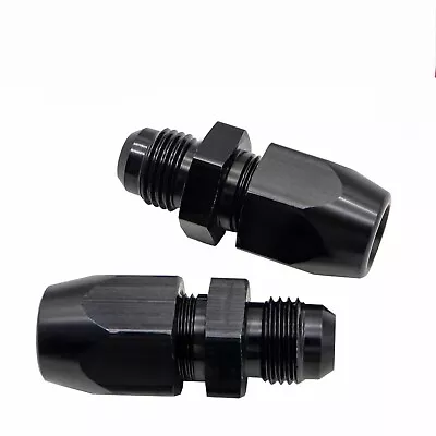 2Pcs 6AN Male To 3/8  Tube Hardline Fuel Line Adapter Fitting Tubing Compression • $7.19
