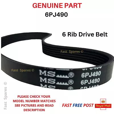 Genuine MS 6PJ490 Drive Belt For Qualcast Soverign Argos Lawnmowers FAST POST • £9.25