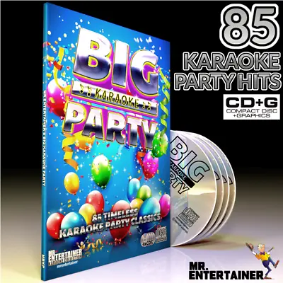 Mr Entertainer BIG Karaoke PARTY. 4 CD+G/CDG Disc Set. 85 Timeless Party Hits • £14.99