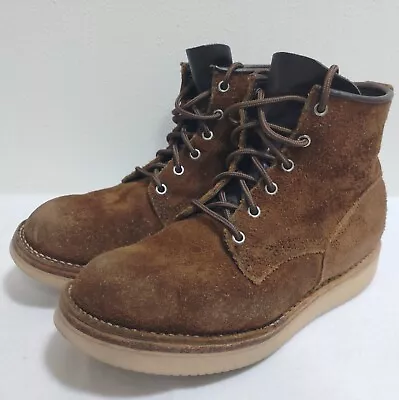 VIBERG Rough Out Leather Boots Brown UK 7 US 7.5 Authentic Men Made In Canada • $394.99