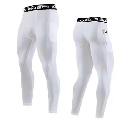 Man's Compression Base Thermal Layer Workout Leggings Gym Sports Training Pants • $11.90