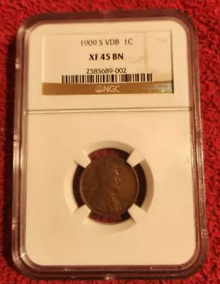 1909 S VDB Lincoln Wheat Cent NGC XF 45 BN • $1450