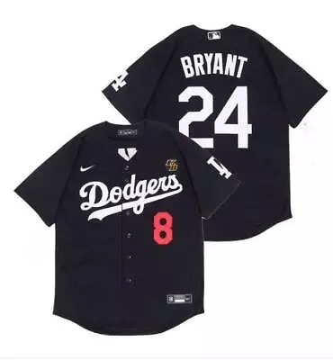 Kobe Bryant  #24 Los Angeles Dodgers MEN Stitched Jersey Black • $35.49