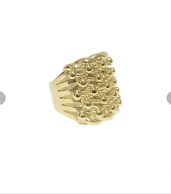 King Keeper Ring Stainless Steel Gold Plated 18k Metal Ring Chunky Keeper Ring • £24.49