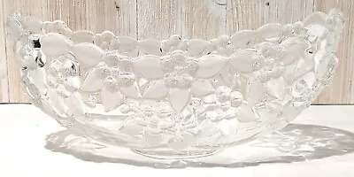 Vintage Mikasa Carmen Crystal Serving Bowl Frosted Grapes & Leaves 10  • $25