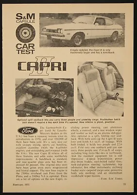 Ford Mercury Capri II Car Test Germany Vintage Print Ad 1975 • $9.95