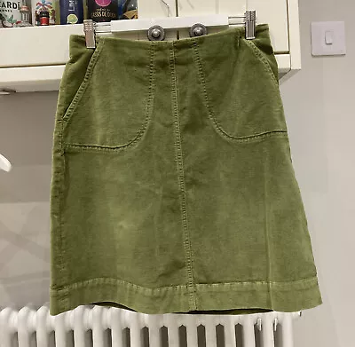 MISTRAL Cotton Velvet Short Skirt In Green SIZE 10 • £4.50