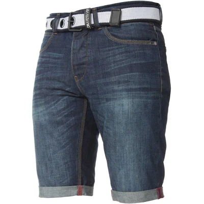 £17.99 • Buy Mens Denim Shorts Slim Fit Casual Summer Belted Half Pants All Waist Sizes