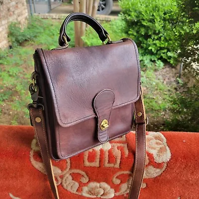 Vintage COACH Station Bag Brown Glove Tanned Leather Crossbody 5130 • $75