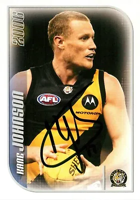$11.99 • Buy ✺Signed✺ 2006 RICHMOND TIGERS AFL Card KANE JOHNSON Sunday Times