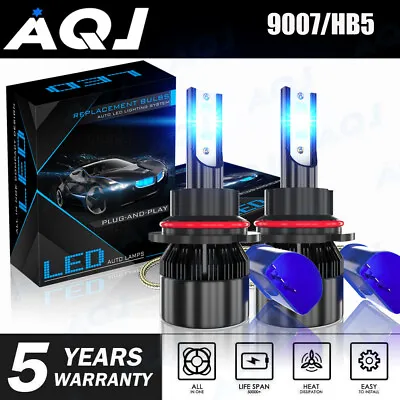 2 Sides 9007 Hi/Lo Ice Blue LED Headlight Bulbs Kit For Ford F-150 F-250 F-350 • $16.27