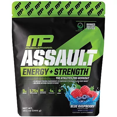 MusclePharm Assault Energy & Strength Pre Workout - 30 Servings Blue Raspberry • $34.99