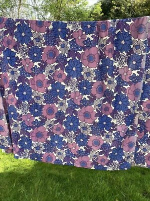 £28 • Buy Original Lge M&S Vintage Retro Mid Century Pair Curtains 60's 70's Fabric Crafts