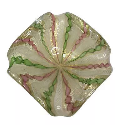 Mid Century SEGUSO MURANO GLASS Bowl RETORTOLI And Gold Inclusion 5x5” • $68.95