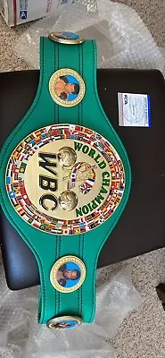 Mike Tyson Autographed Green Wbc World Championship Belt Psa Witness 1c36708 • $250