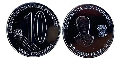 Ecuador Coins 10 Centavos 2023 Unc ( Commemorative Galo Plaza) • $1.49