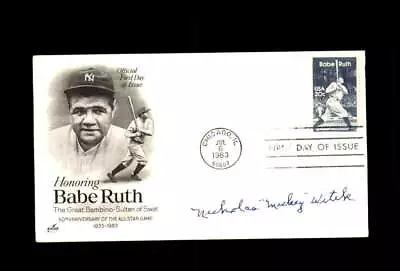 Mickey Witek Signed 1983 FDC Babe Ruth Cache New York Yankees Autograph • $14