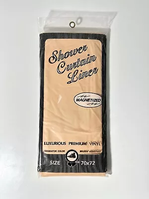 Vintage Mid Century Peach Vinyl Shower Curtain Liner Magnetic 70x72 Retro New! • $7.19