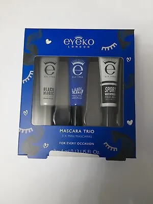 Eyeko Mini Mascara Trio Gift Set 3 X 4ml Lash Enhancing Kit Waterproof Mascara • £18