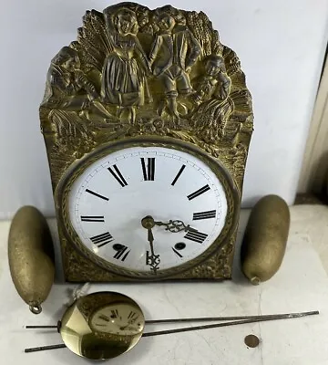 Antique 19th C. French Morbier Chime Wall Clock • $400