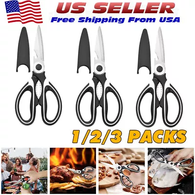 Stainless Steel Kitchen Shears Heavy Duty Scissors For Meat Fish Chicken Bones • $5.59