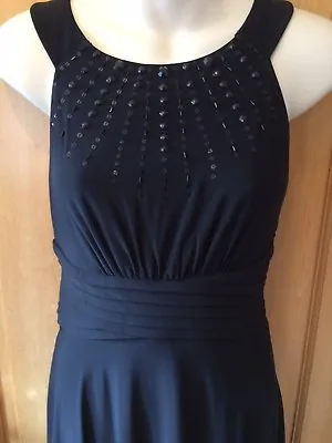 £22.99 • Buy Jessica Howard Black Evening Dress Sequin Size 10 Christmas Party Prom Occasion