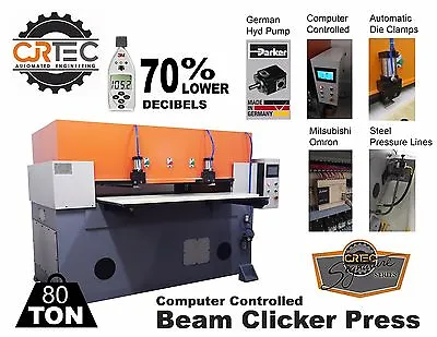 NEW!! CJRTec 80 Ton Computer Controlled Beam Clicker Press - Die Cutting Machine • $56035.80