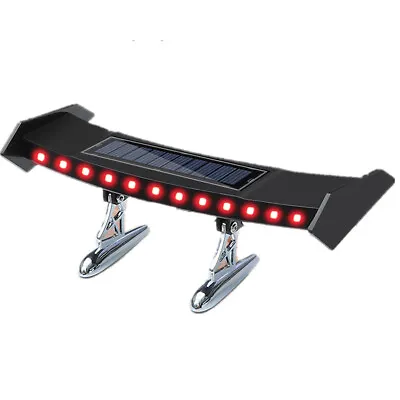 Car Solar Tail Light Rear Spoiler LED Flash Red Lamp Safety Warning Accessories • $15.20