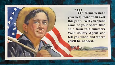 WWII WW2 Original War Poster Farm Victory Garden Food Administration Home Front • $975