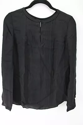 Diane Von Furstenberg  Black Meadow  Long Sleeve Silk Blouse Size 0 NWT • $322.69