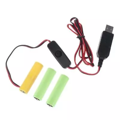 Upgraded AA Battery Eliminator With Switch USB Power Converter DC-Buck Boost • $6.46