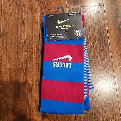 Nike FC Barcelona 2021/22 Stadium Home Knee High Soccer Socks Men - Size M • $14.97