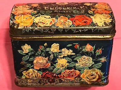 VINTAGE LARGE CIRCA 1900-s RUSSIAN IMPERIAL ANTIQUE TIN TEA BOX WISSOTZKY RUSSIA • $100