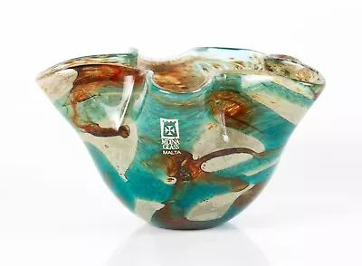 Vintage Mdina 'Tiger' Pattern Glass Bowl / Vase Signed • £19.99