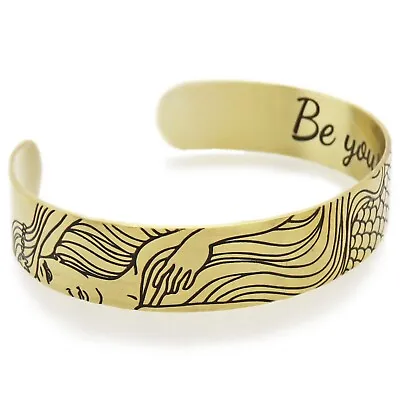 Inspirational Gold Tone Metal Mermaid Cuff Bracelet • $10
