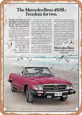 Metal Sign - 1976 Mercedes Benz 450 SL Freedom For Two Vintage Ad • $18.66