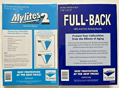 50 E. Gerber Gold Comic Mylites 2 800M2 & 42 PT Full-Backs 758FB Set Of 50 • $89.95