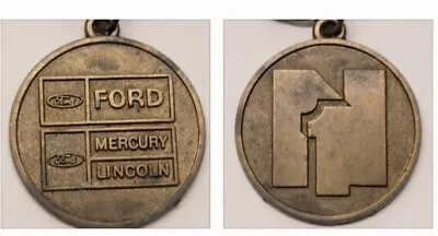 Vintage Ford Mercury Lincoln Dealership Bronze Keychain Fob Keyring • $19.99