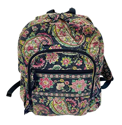 Vera Bradley Campus Backpack Petal Paisley Bag Back To School Tote Blue • $19.99