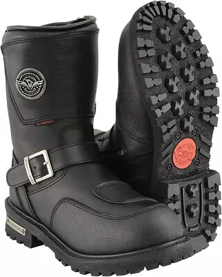 Milwaukee Leather MBM9071WP Mens Black 9  Waterproof Engineer Boots 12 Wide • $124