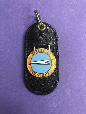 Vintage Leather Car Keychain Vintage Key Ring Fob Buick Skylark Blue NOS • $22