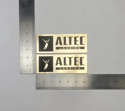 Altec Lansing Gold Speaker Badge Logo Emblem Pair Custom Made  • $9.95
