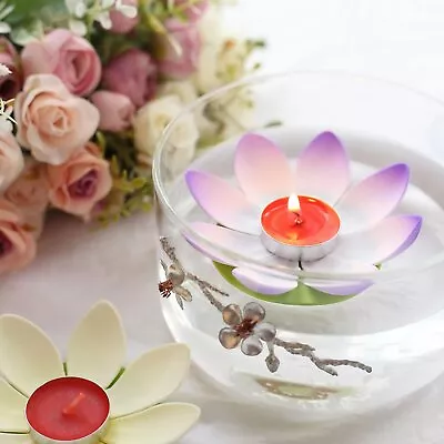 10 Assorted 5 In Colorful Lotus Flower Tealight Floating CANDLES Party Events • $14.92