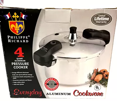 Philippe Richard 4 Quart Pressure Cooker Aluminum Stove Top Pot Everyday NIB • $35.03