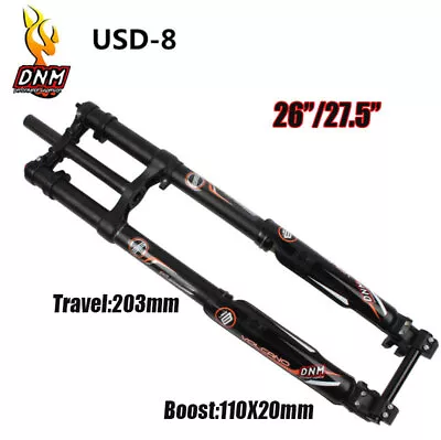 E-Bike Fork Double Shoulder  DNM 26 27.5 Inverted DH FR 110X20mm Boost Air Shock • $411.80