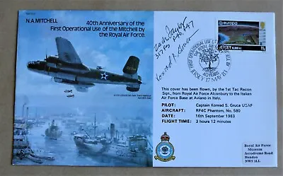 N A Mitchell B25 Bomber 1983 Raf Cover Signed M/gen Ralph Taylor Usaf Gruce Usaf • £14.95